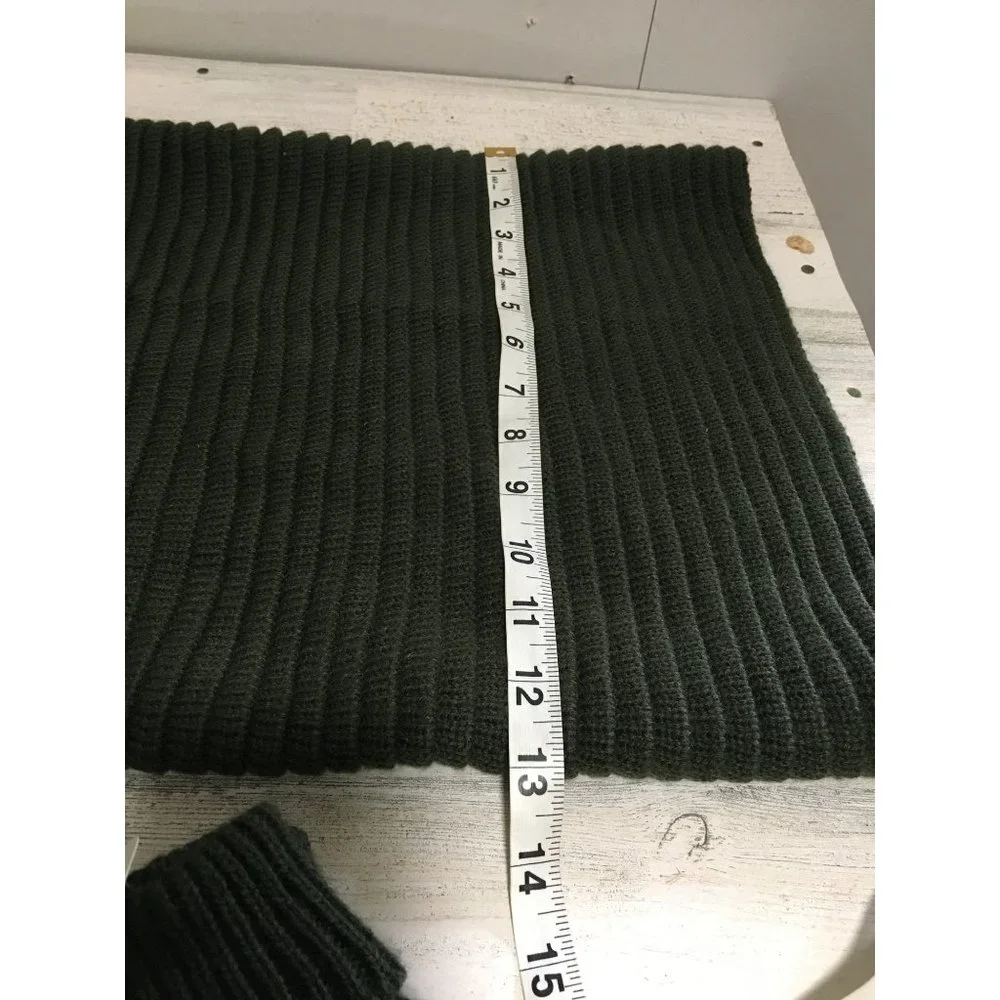 Charlie Paige deep olive green infinity scarf beenie & gloves set